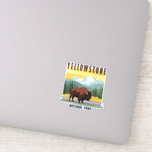 Sticker Yellowstone : Un voyage rétro