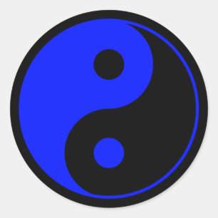 Sticker Yin Yang Bleu