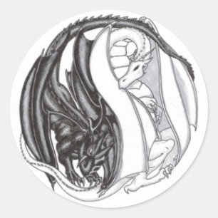 Sticker Yin/Yang Dragons