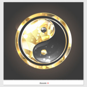 Sticker Yin Yang or sur noir