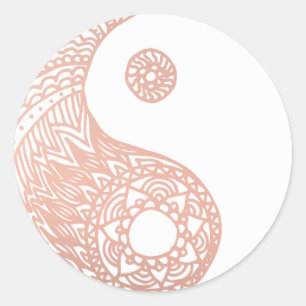 Sticker Yin Yang rose