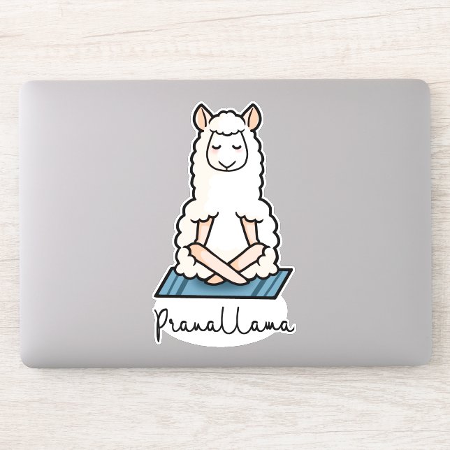 Sticker Yoga Llama - Pranallama (Ordinateur)