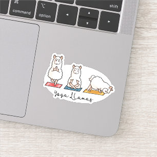 Sticker Yoga Llamas