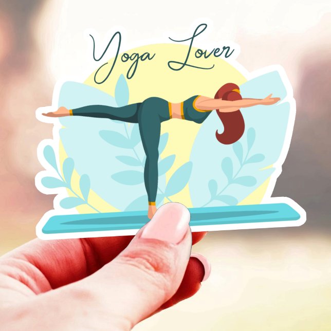 Sticker Yoga Lover - Conception de Pose Guerrier Personnal (Créateur téléchargé)