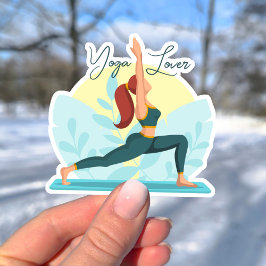 Sticker Yoga Lover - Conception de Pose Guerrier Personnal