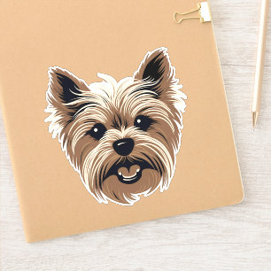 Sticker Yorkshire Terrier mignon Chien Yorkie Visage Conto