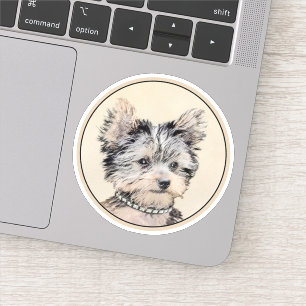 Sticker Yorkshire Terrier Puppy Peinture Chien original