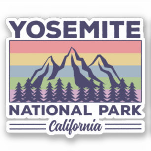 Sticker Yosemite National Park California Retro Randonnée