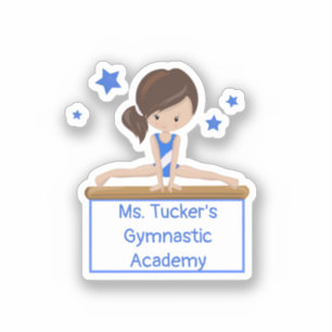 Sticker Young Gymnast Academy Classe Texte Personnalisé