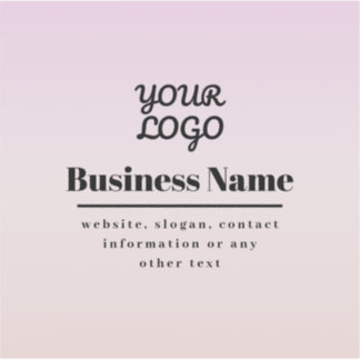 Sticker Your Logo & Text | Pink & Peach Ombre
