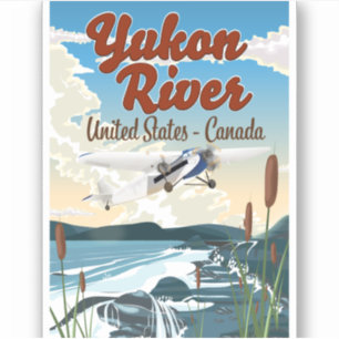 Sticker Yukon river USA affiche de voyage Canada