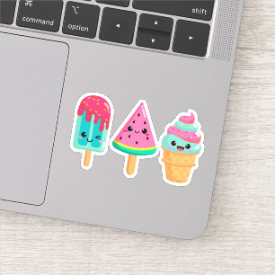 Sticker Yummy Ice Cream Trio Vibe été
