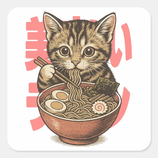 Sticker Yummy Ramen Kitten (Devant)
