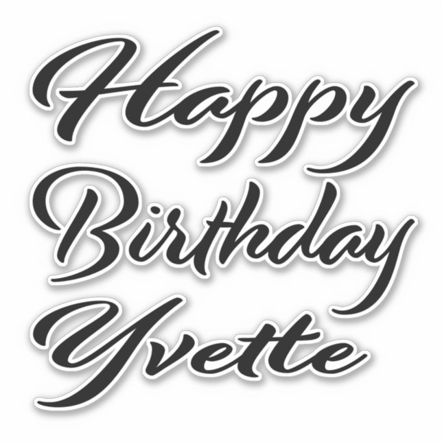 Sticker Yvette Nom Prénom Anniversaire de l'autocollant no (Devant)