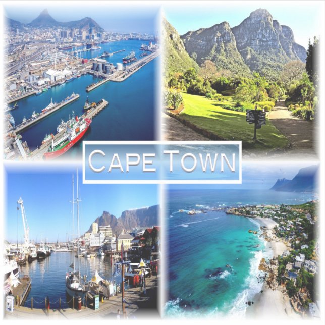 Sticker ZA Cape Town - Port du Cap - Clifton - (Devant)