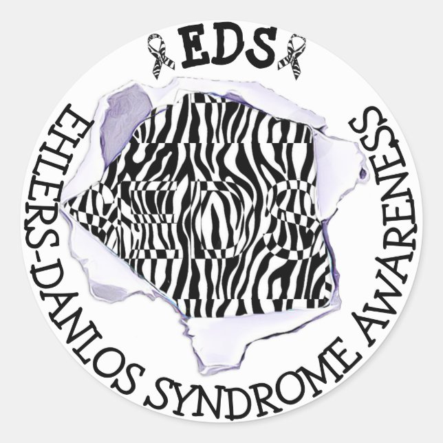 Sticker Zebra de sensibilisation au syndrome EDS E (Devant)