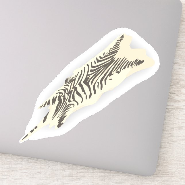 Sticker Zèbre peau animal tapis noir blanc rayé (Détail)
