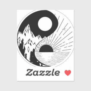 Sticker Zen Yin Yang noir blanc