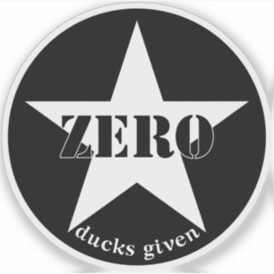 Sticker Zéro Canard donné étoile (blanc)