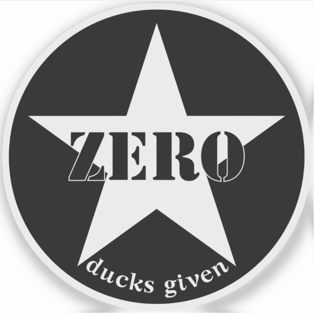Sticker Zéro Canard donné étoile (blanc) (Devant)