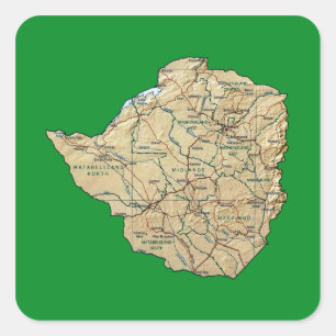 Sticker Zimbabwe Map