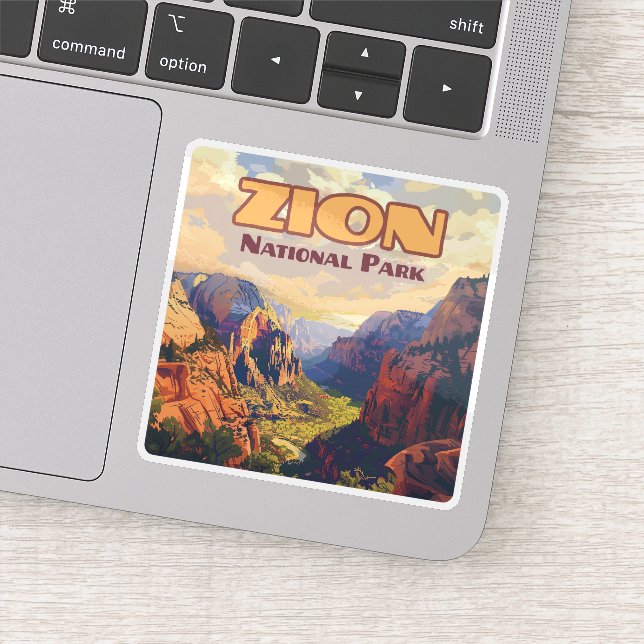 Sticker Zion National Park Utah Moab Canyon Retro (Détail)