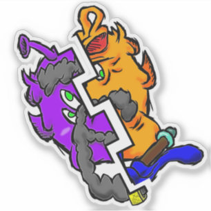 Sticker Zippy Trippy Alien Dazs 2 faces Ha/Vieux