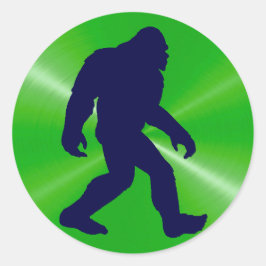 Sticker, Zitronengrün und Schwarz Runder Aufkleber
