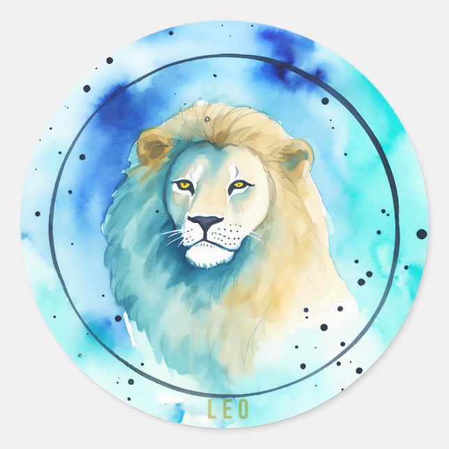 Sticker Zodiac en aquarelle Leo (Devant)
