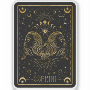 Sticker Zodiac Gemini Astrologique Noir & Or