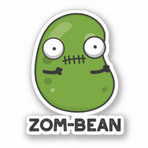 Sticker Zom-bean Drôle Halloween Zombie Bean Pun