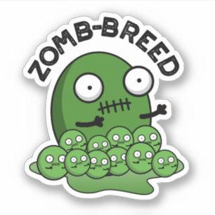 Sticker Zom-breed Funny Halloween Zombie race Pun