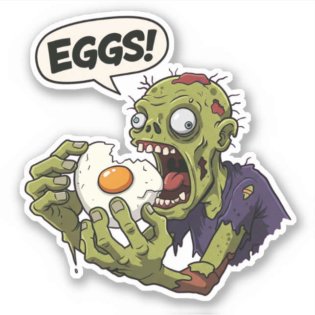 Sticker Zombie de consommation d'oeufs (Devant)