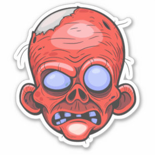 Sticker Zombie Head Illustration Art