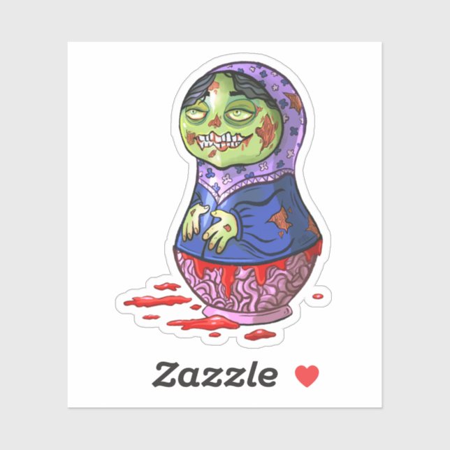Sticker Zombie Matryoshka Doll (Feuille)