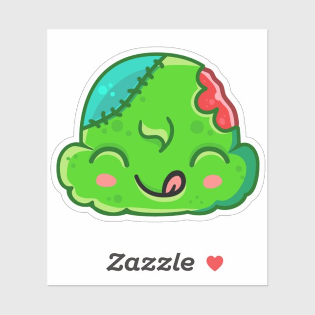 Sticker Zombie Scoop Yummy Face - Ice Cream Jump (Feuille)