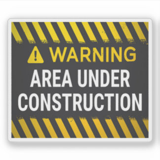 Sticker Zone d'avertissement en construction