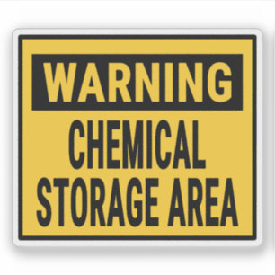 Sticker Zone de stockage de produits chimiques - Avertisse