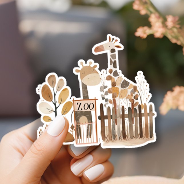 Sticker Zoo Safari Nursery Animaux Baby shower (Créateur téléchargé)