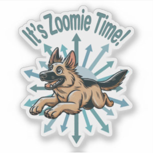 Sticker Zoomie Time German Shepherd
