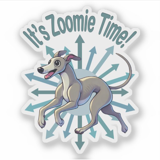 Sticker Zoomie Time Greyhound (Devant)