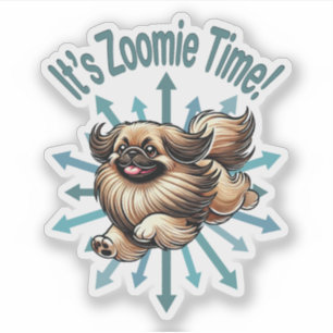 Sticker Zoomie Time Pekingese