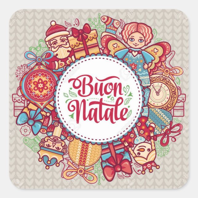STICKER ZU SAGEN **MERRY CHRISTMAS** "ITALIENISCHE (Vorderseite)