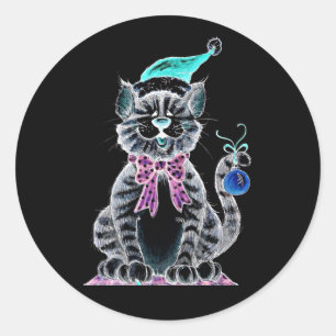 STICKER ZU SAGEN ** MERRY CHRISTMAS** MIT KITTEN