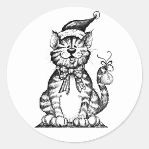 STICKER ZU SAGEN ** MERRY CHRISTMAS** MIT KITTEN