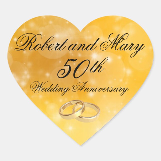 Sticker zum 50. Jubiläum des personalisierten Gold (Vorderseite)