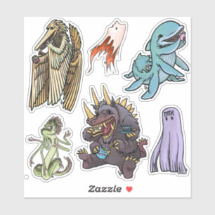 Stickerbogen - Monster-Teeparty Aufkleber