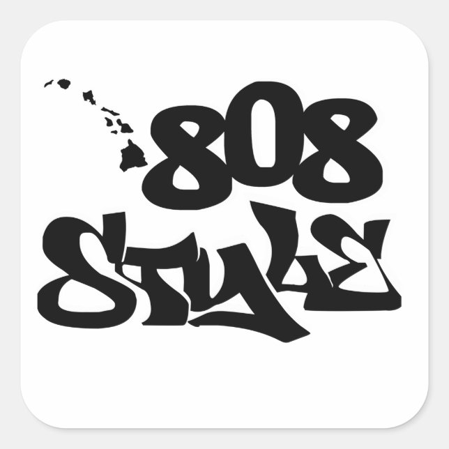 Stickerei 808 quadratischer aufkleber (Vorderseite)