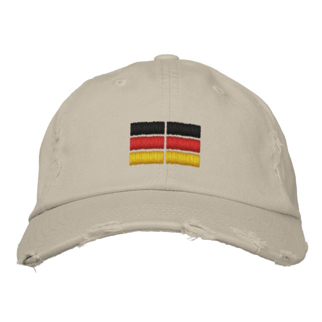 Stickerei auf deutscher Flagge Bestickte Baseballkappe (Vorderseite)