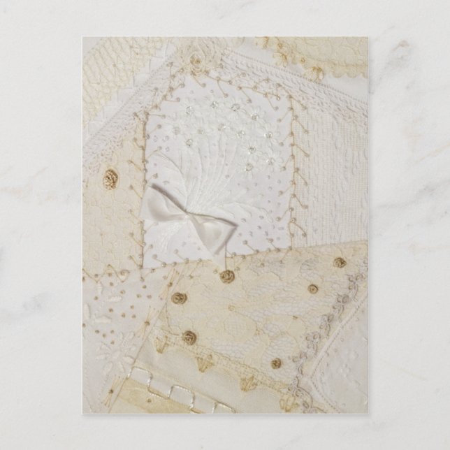 Stickerei Crazy Quilt Panel Nr. 6 Postkarte (Vorderseite)